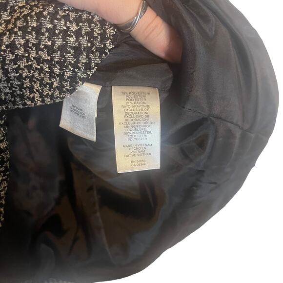 Jones Studio Separates Vintage Y2k Plus Size 16 Houndstooth 3 Button Blazer - Picture 6 of 11